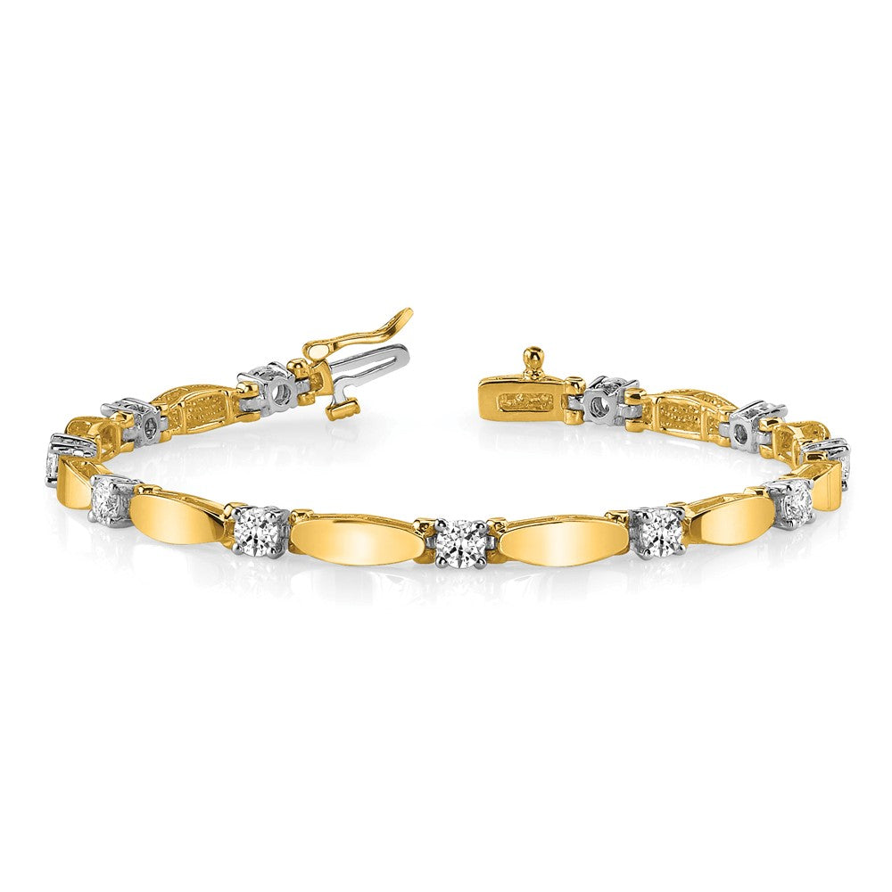 14k Two-tone AAA Diamond Tennis Bracelet
