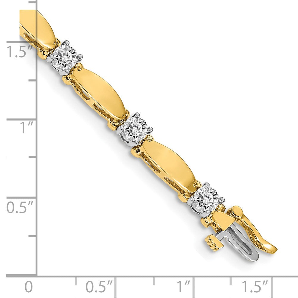 14k Two-tone AAA Diamond Tennis Bracelet