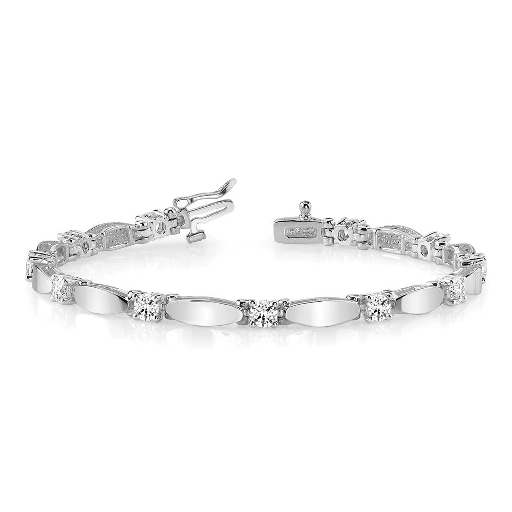 14k White Gold A Diamond Tennis Bracelet