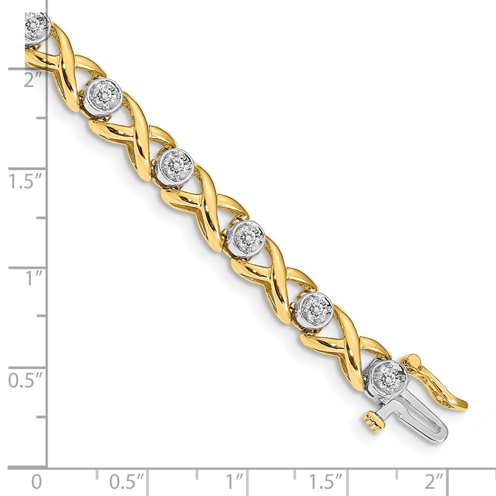14k Two-tone VS Diamond Tennis Bracelet