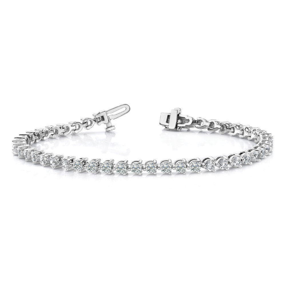 14k White Gold A Diamond Tennis Bracelet