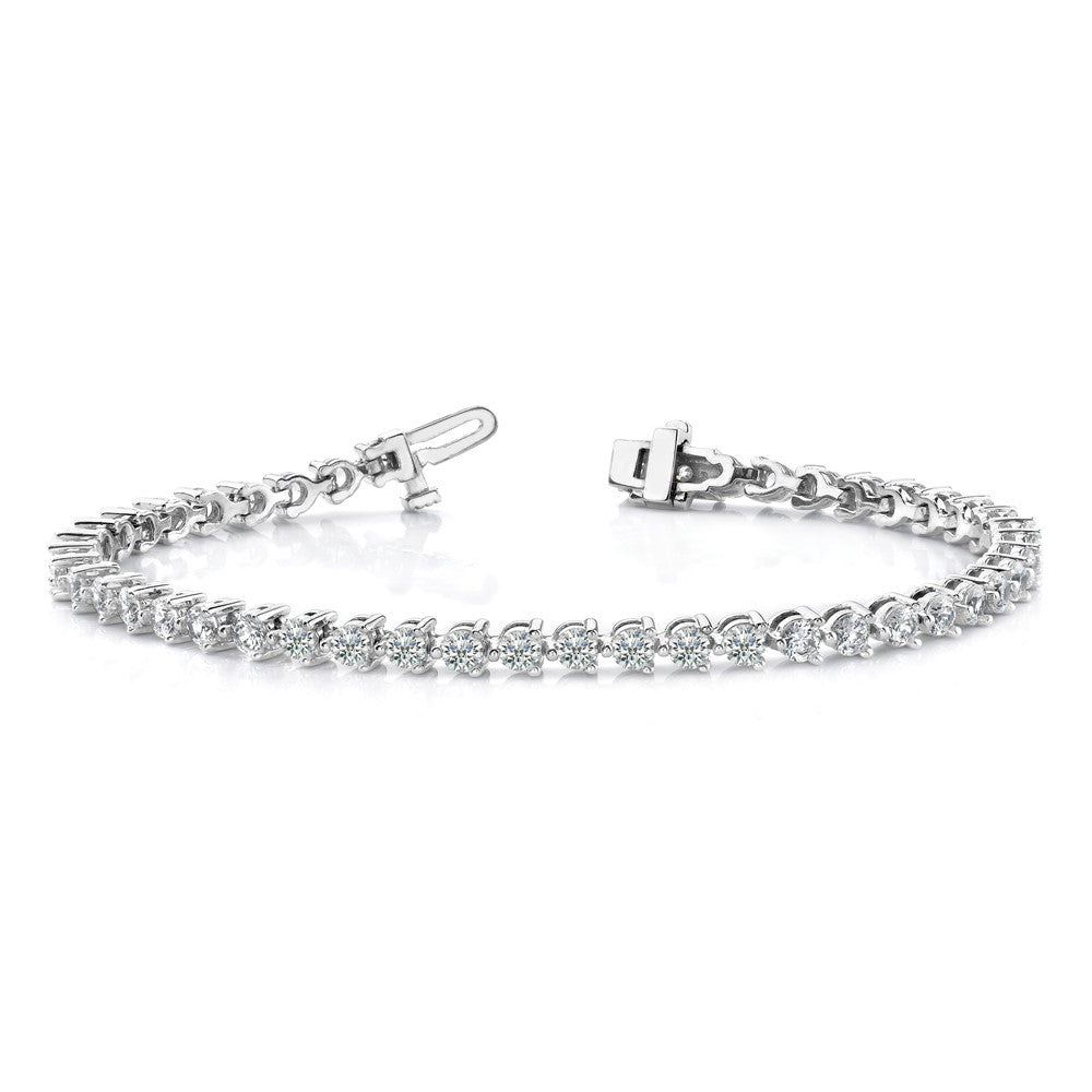 14k White Gold A Diamond Tennis Bracelet