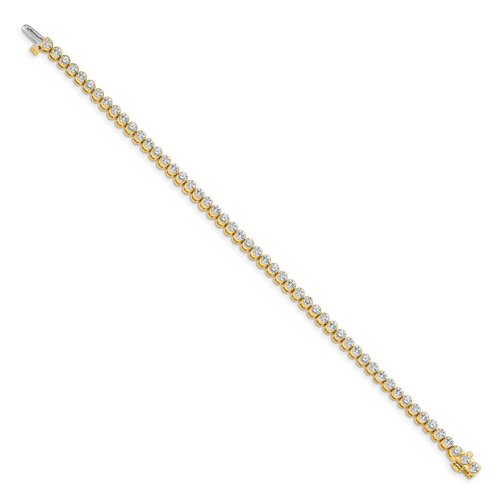 14k Yellow Gold AAA Diamond Tennis Bracelet