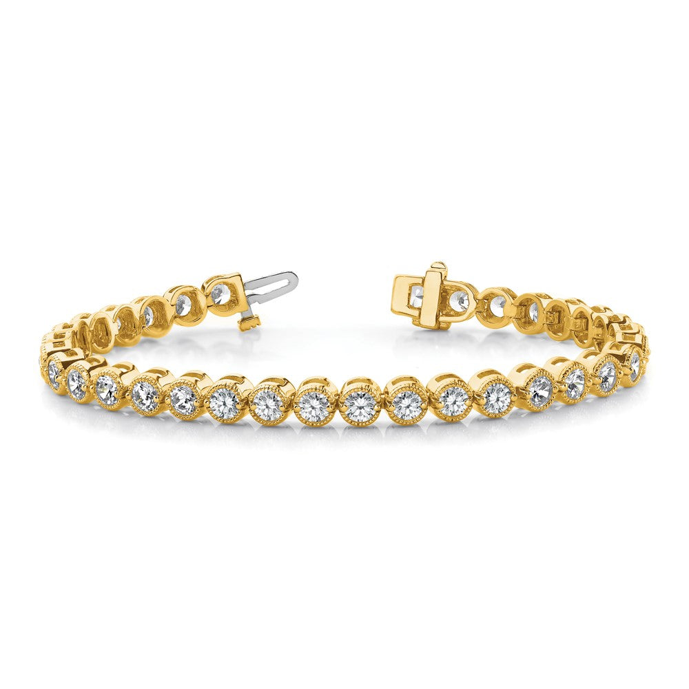 14k Yellow Gold AAA Diamond Tennis Bracelet