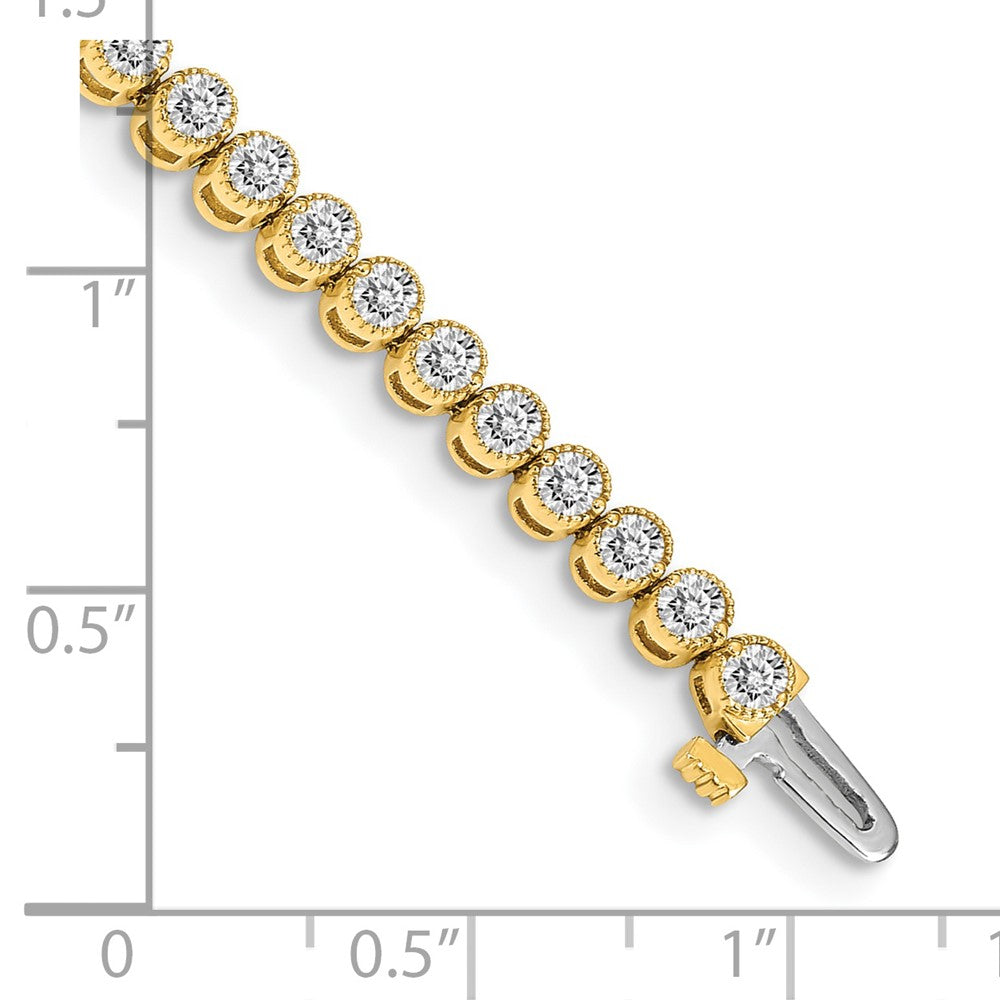 14k Yellow Gold AAA Diamond Tennis Bracelet