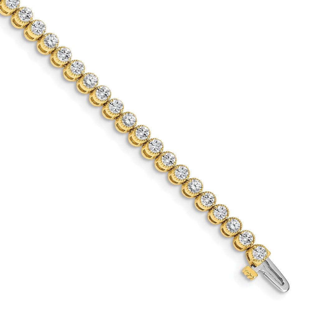 14k Yellow Gold AAA Diamond Tennis Bracelet