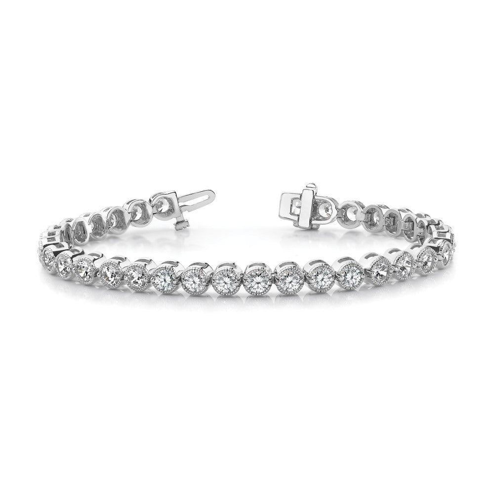 14k White Gold White Diamond Tennis Bracelet Mounting