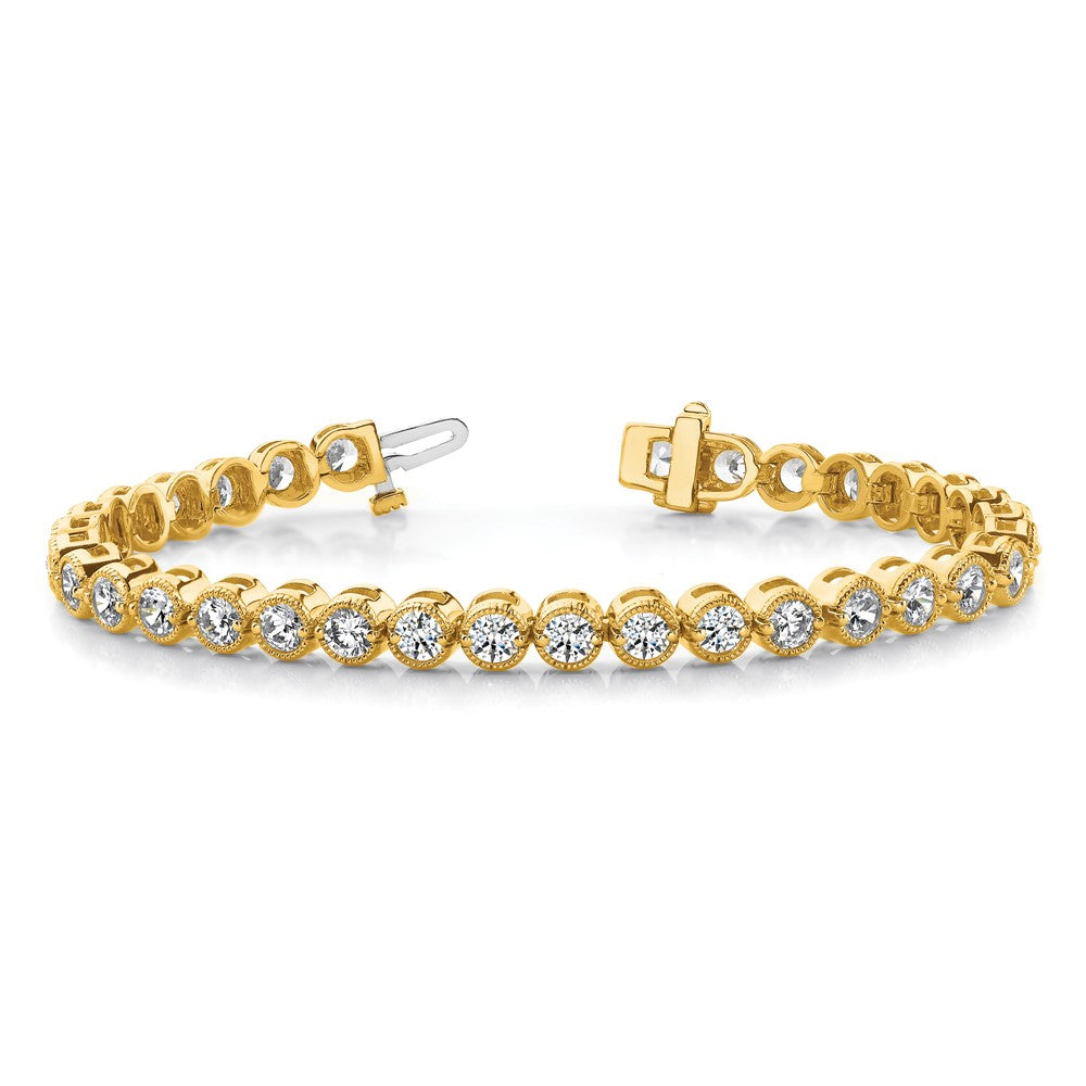 14k Yellow Gold A Diamond Tennis Bracelet