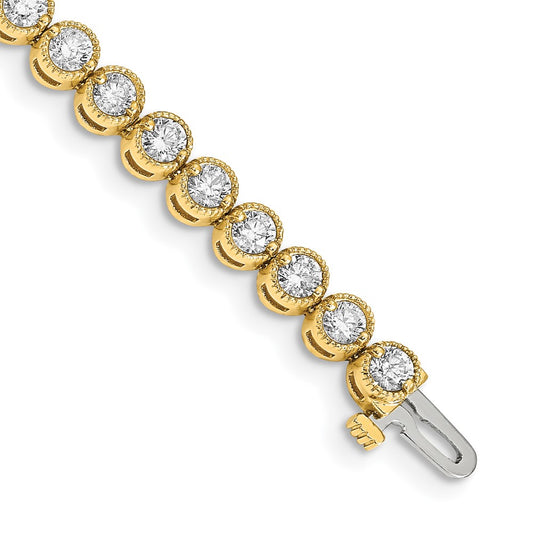 14k Yellow Gold A Diamond Tennis Bracelet