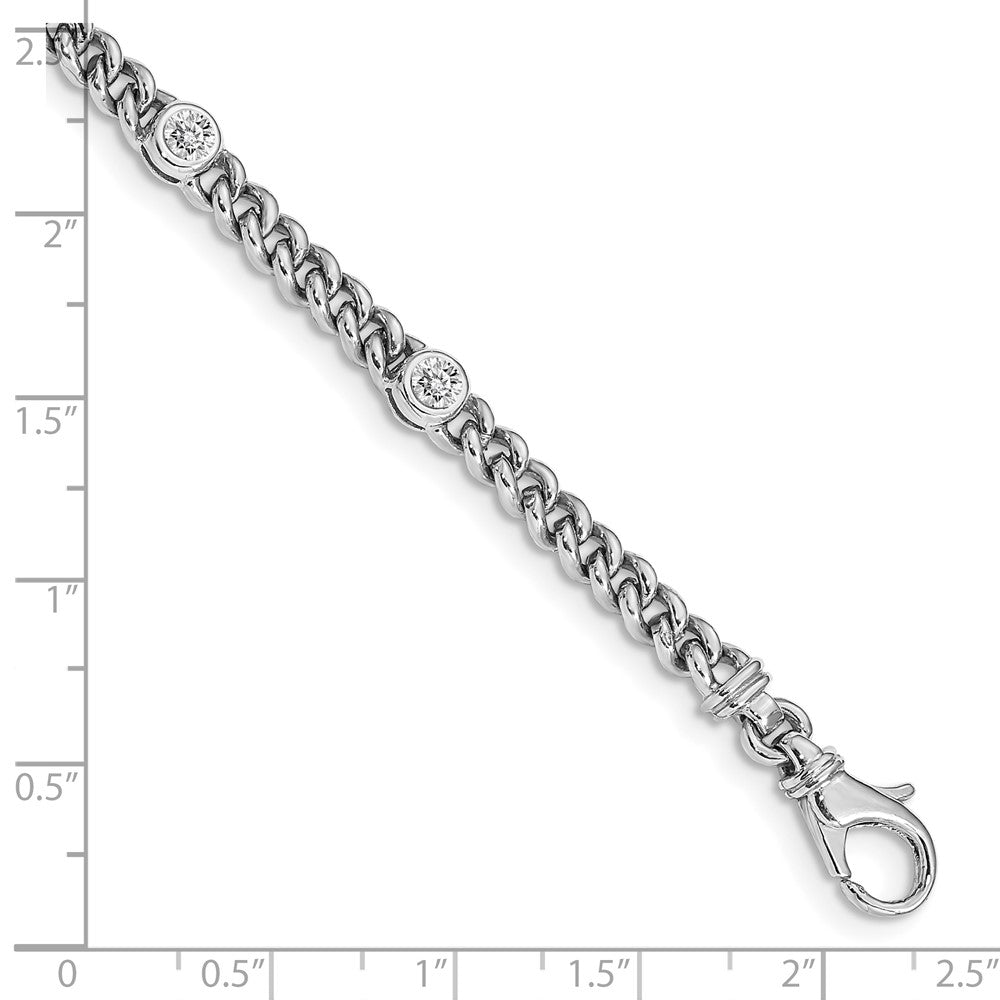 14k White Gold AAA Diamond Fancy Bracelet