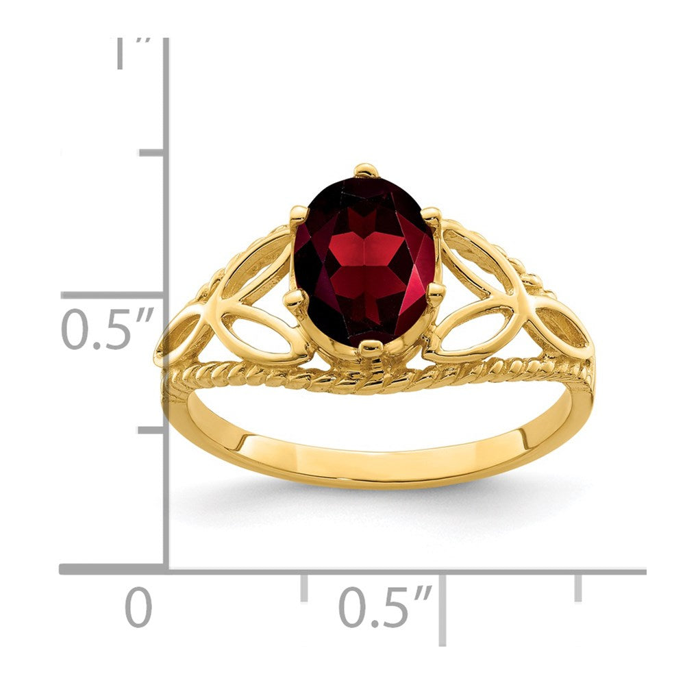 14k 8x6mm Oval Garnet ring