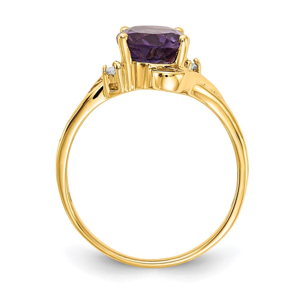 14k 9x7mm Oval Amethyst VS Diamond ring