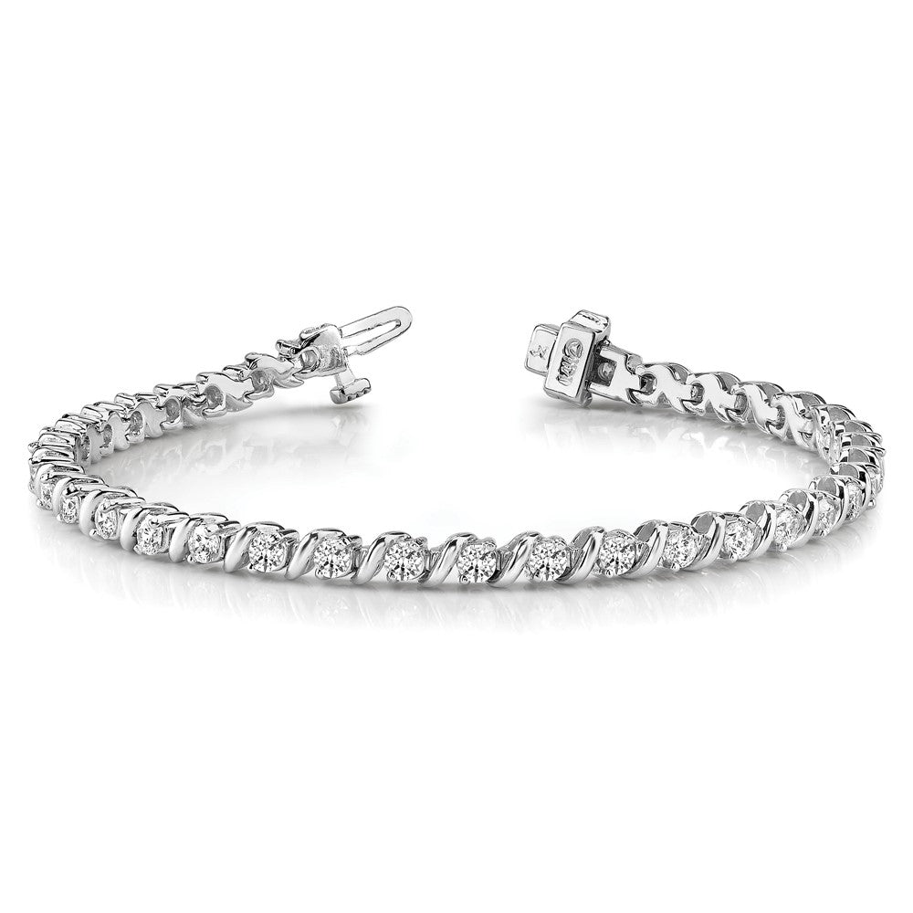 14k White Gold AAA Diamond Tennis Bracelet