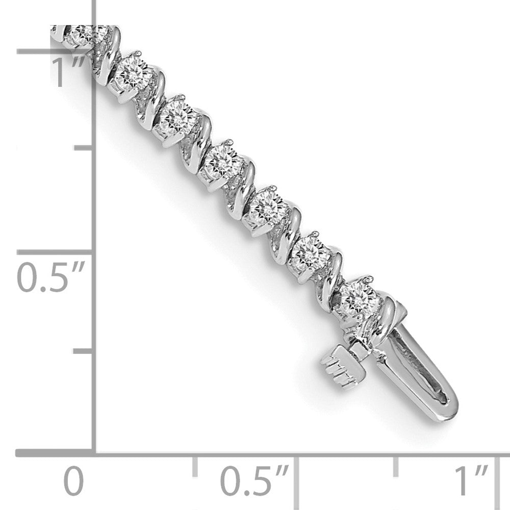 14k White Gold A Diamond Tennis Bracelet