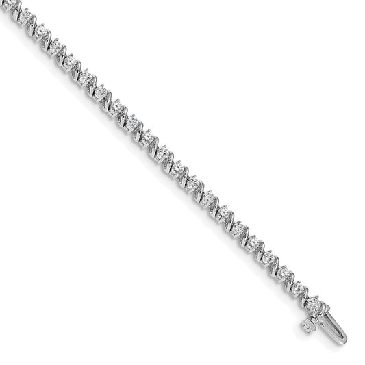 14k White Gold A Diamond Tennis Bracelet