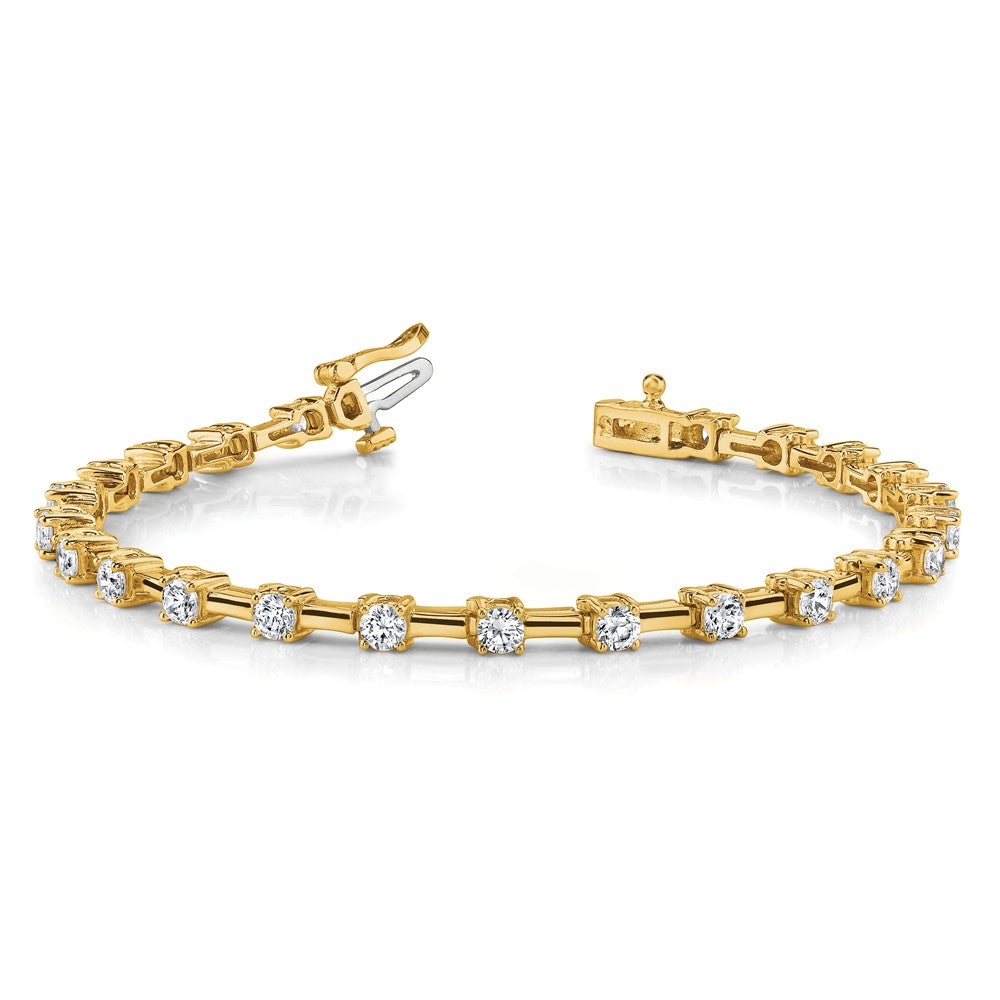 14k Yellow Gold 2.6mm Bar Link Tennis Bracelet Mounting