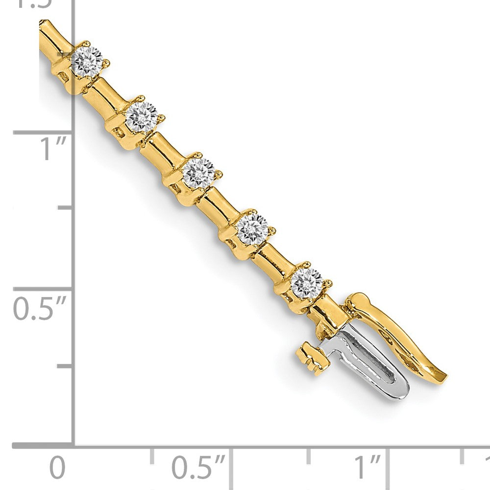14k Yellow Gold 2.6mm Bar Link Tennis Bracelet Mounting