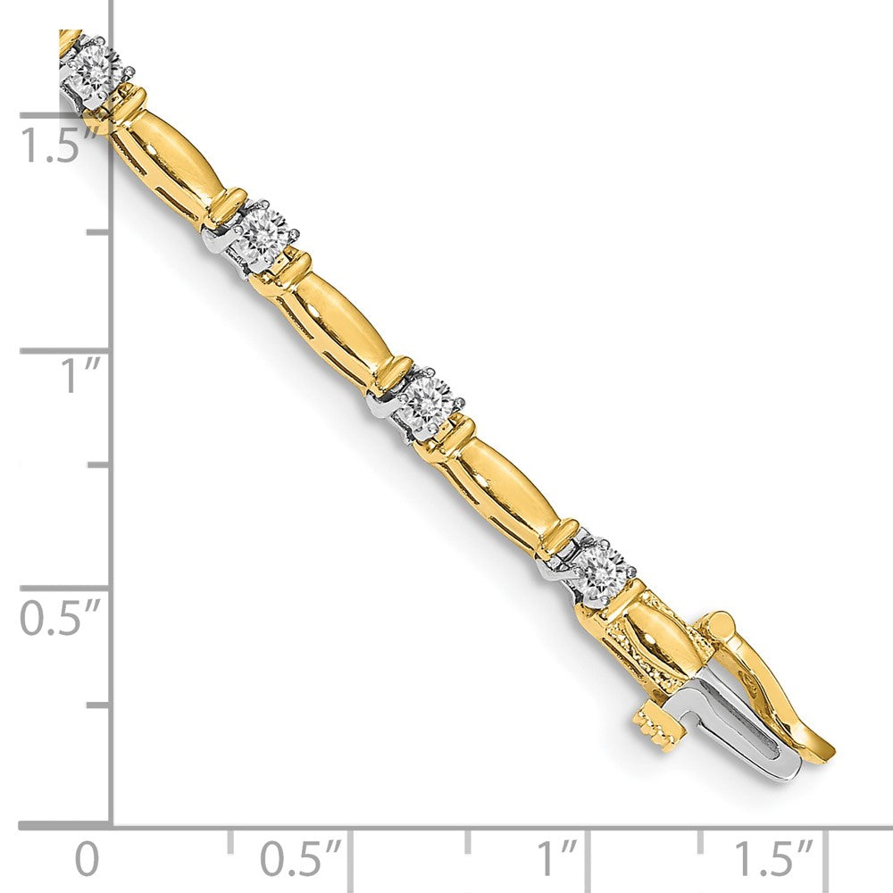 14k Two-tone VS Diamond Tennis Bracelet