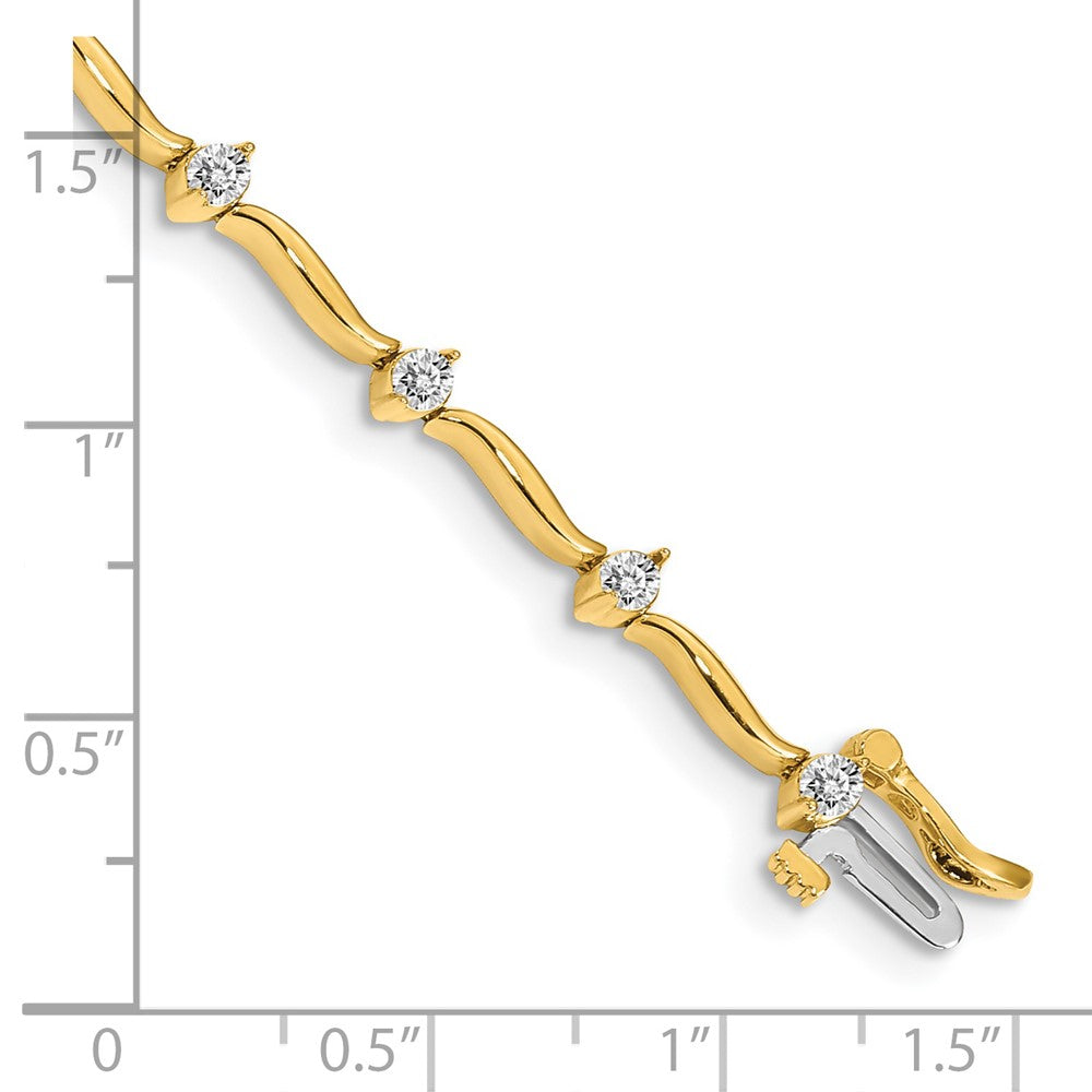 14k VS Diamond Bar Link Tennis Bracelet