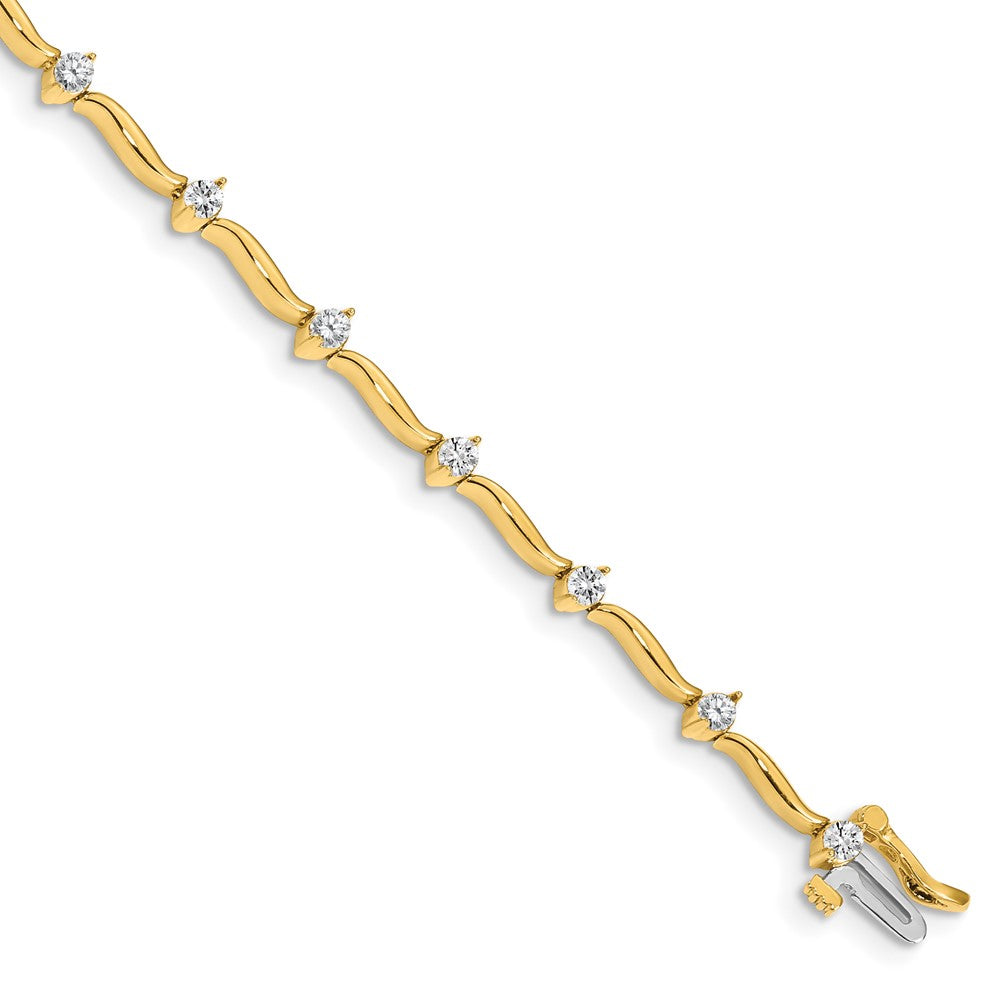 14k Yellow Gold 2.6mm Stones Bar Link Tennis Bracelet Mounting