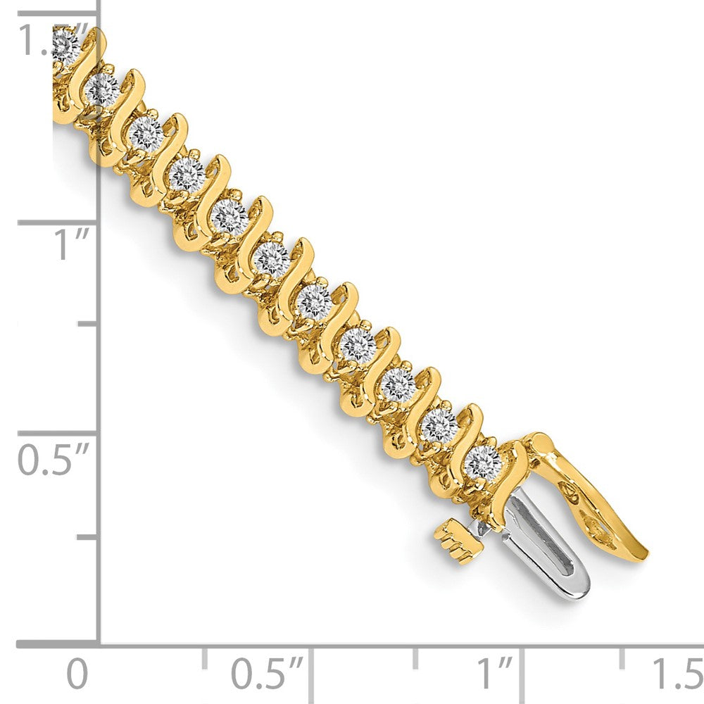14k Yellow Gold 2.2mm Diamond Tennis Bracelet Mounting