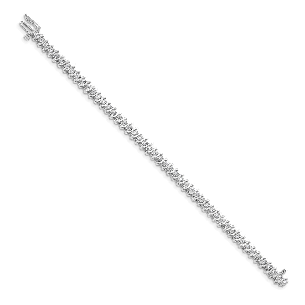 14k White Gold 2.2mm Diamond Tennis Bracelet