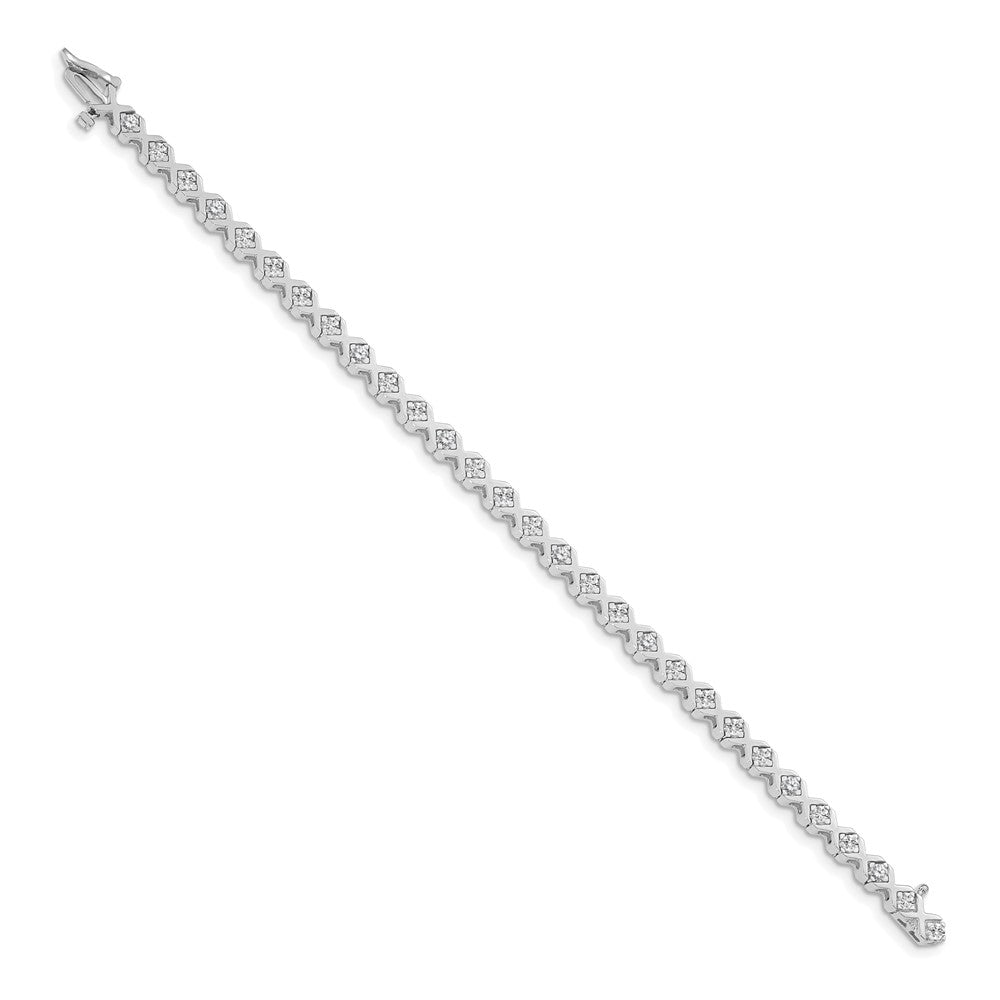 14k White Gold AAA Diamond Tennis Bracelet