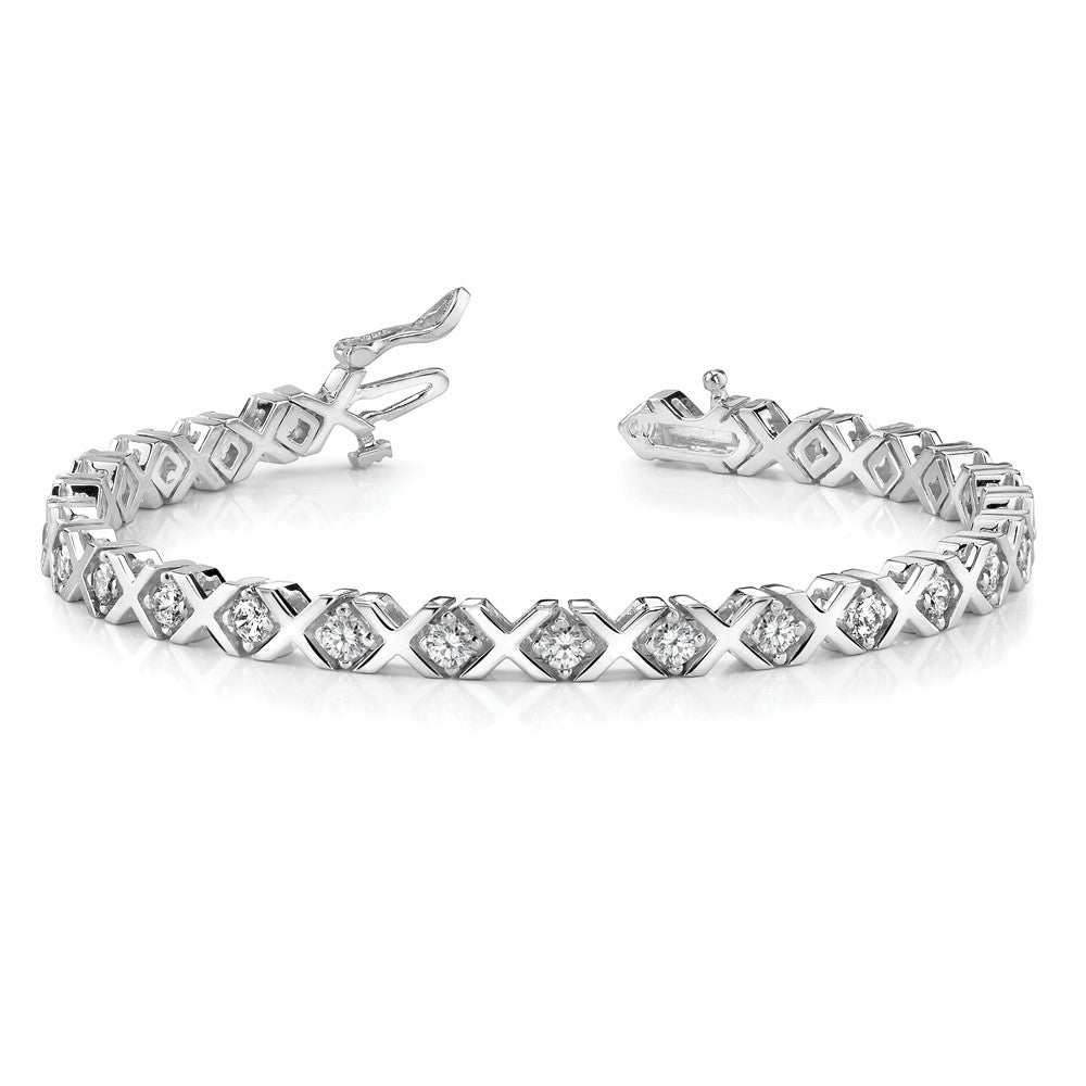 14k White Gold A Diamond Tennis Bracelet