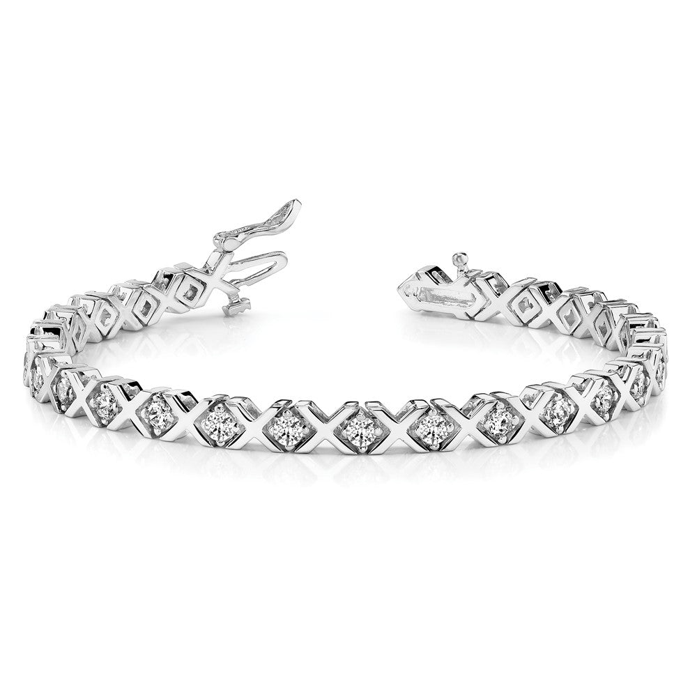 14k White Gold AAA Diamond Tennis Bracelet