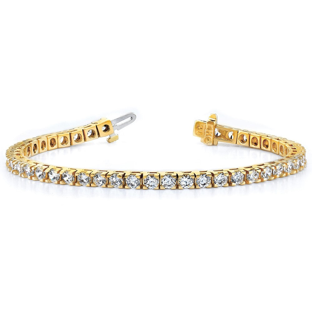 14k Yellow Gold AAA Diamond Tennis Bracelet