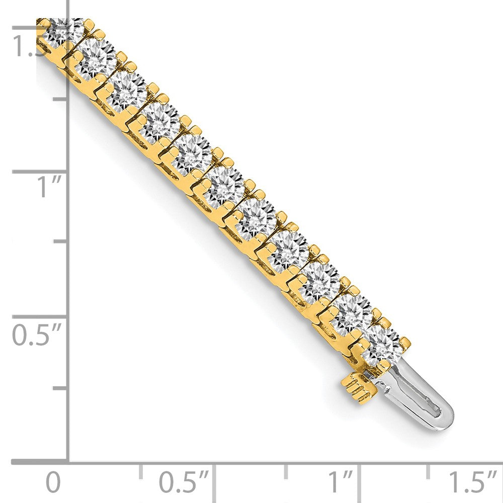 14k Yellow Gold A Diamond Tennis Bracelet