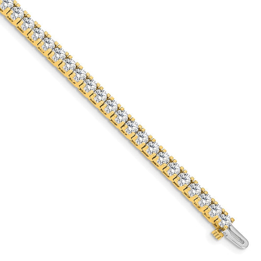 14k Yellow Gold A Diamond Tennis Bracelet
