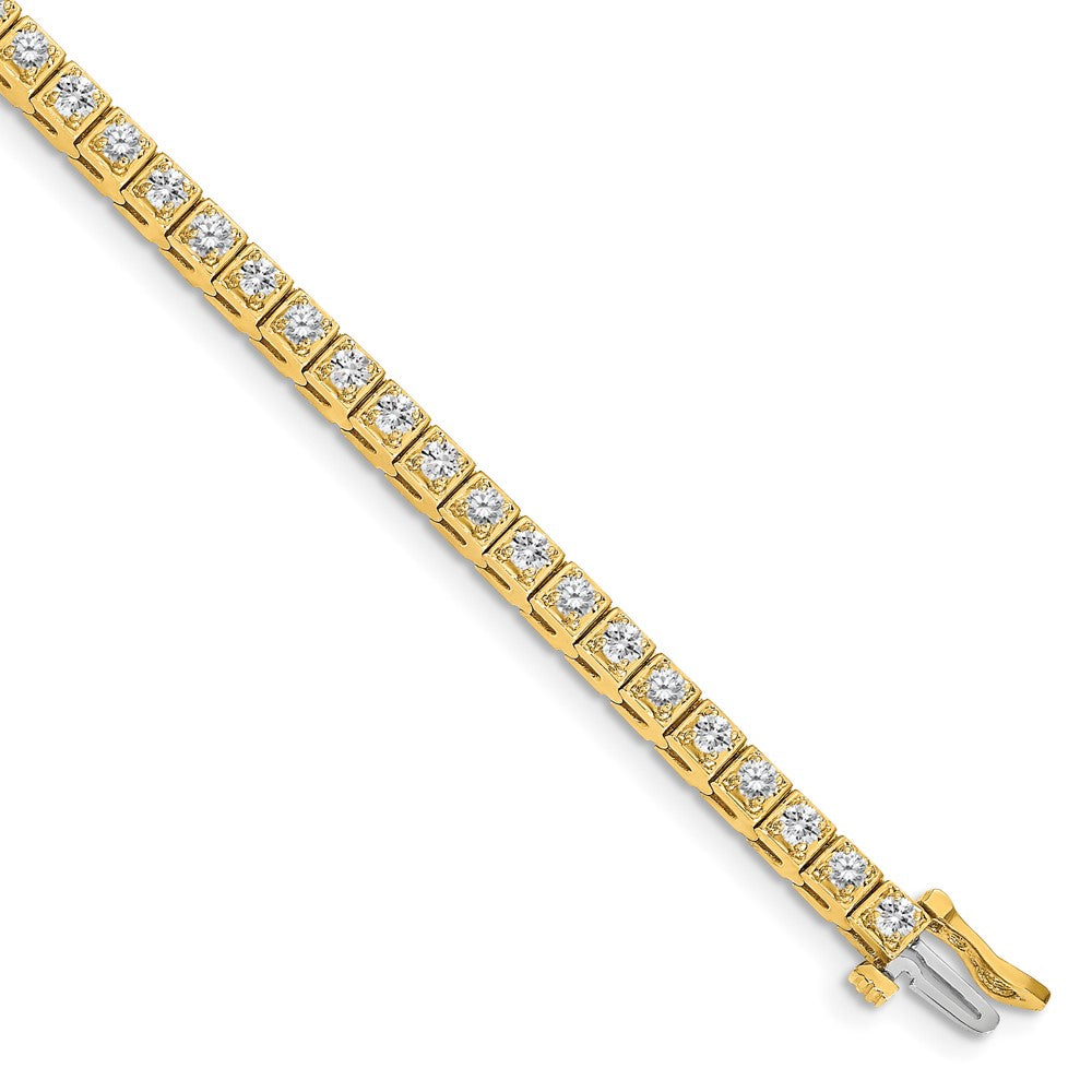 14k Yellow Gold A Diamond Tennis Bracelet