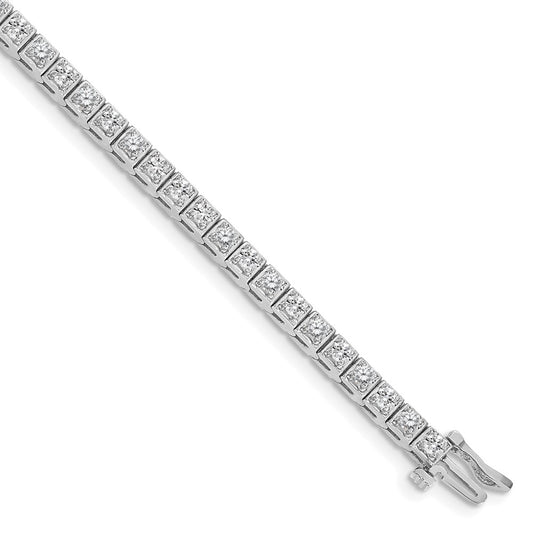 14k White Gold AAA Diamond Tennis Bracelet