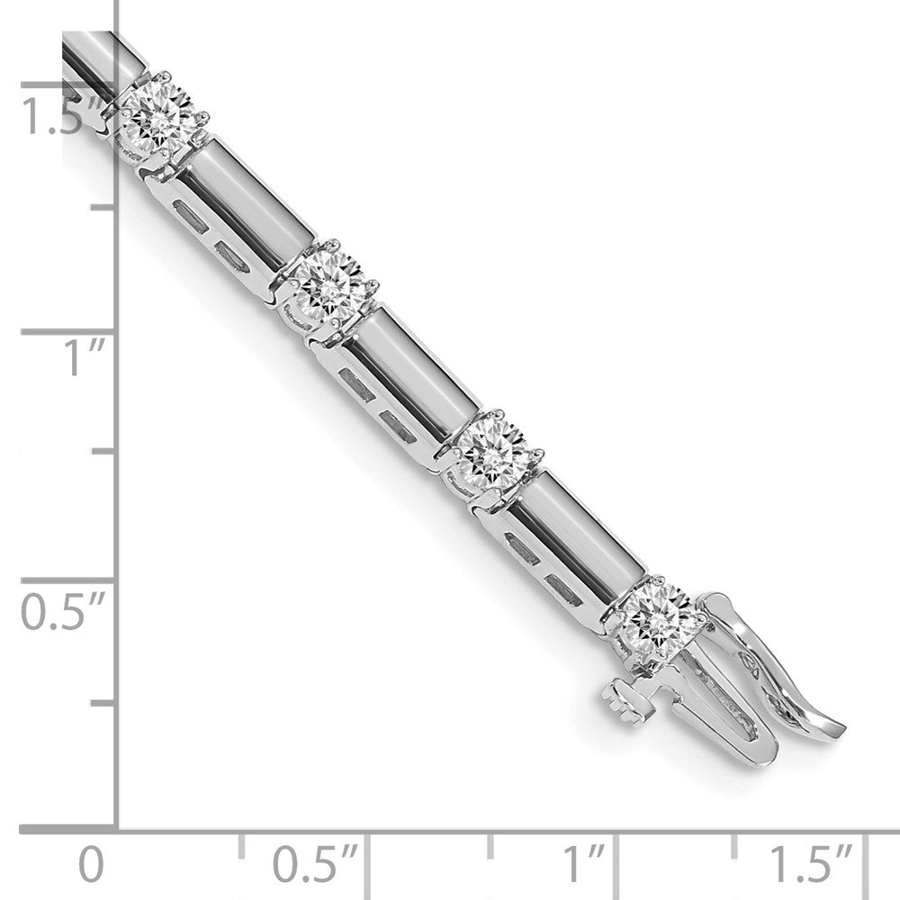 14k White Gold AAA Diamond Tennis Bracelet