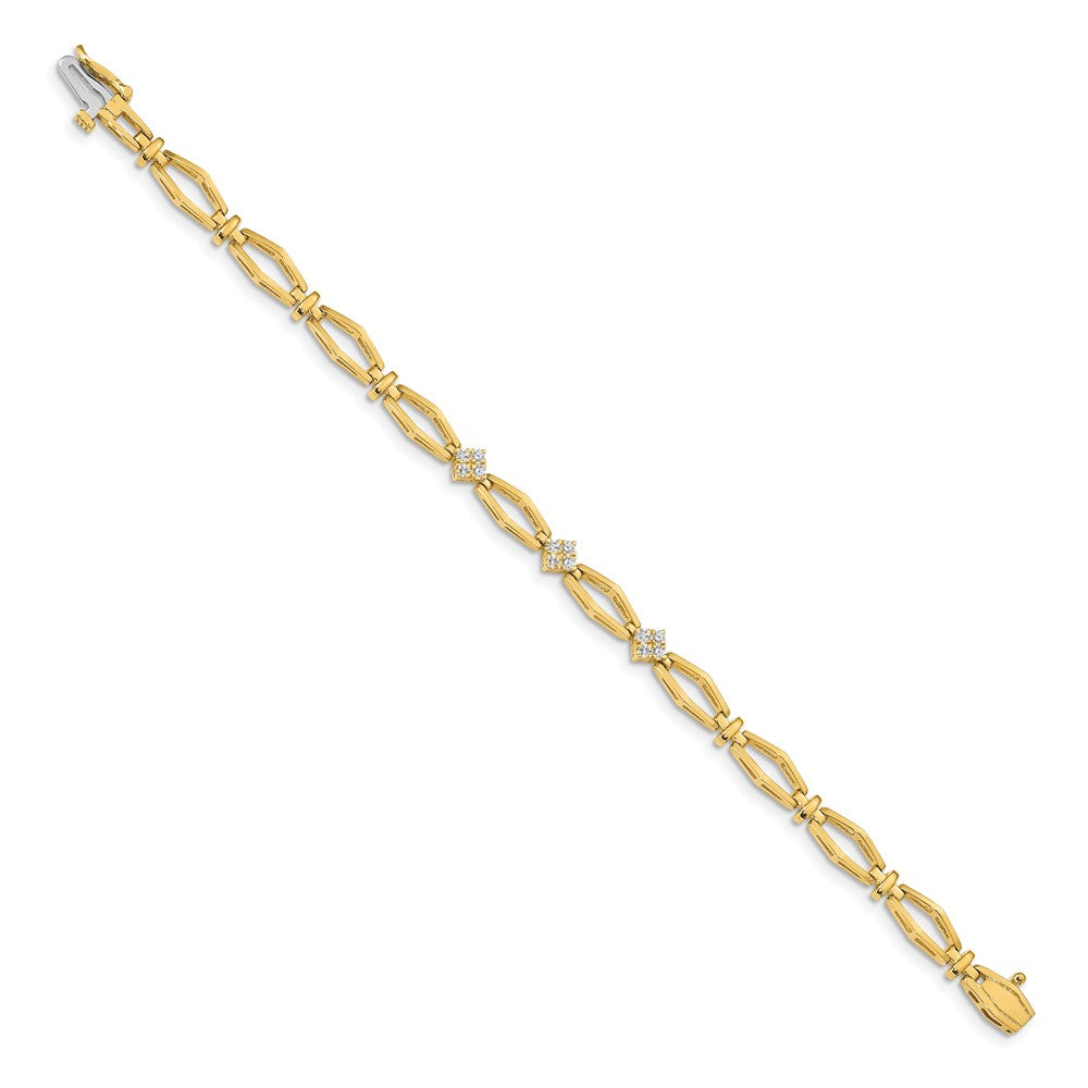 14k Yellow Gold 1.75mm Diamond Fancy Bracelet Mounting