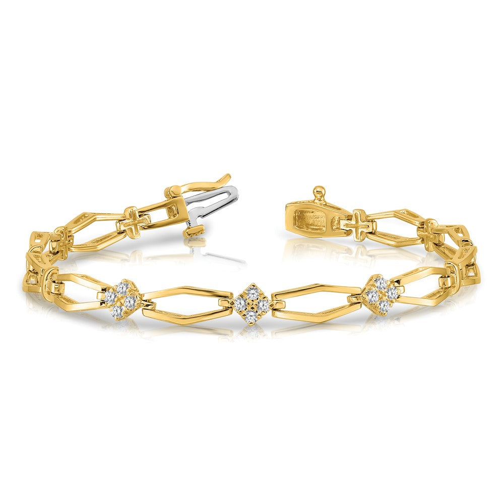 14k Yellow Gold 1.75mm Diamond Fancy Bracelet Mounting