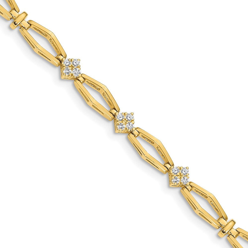 14k Yellow Gold 1.75mm Diamond Fancy Bracelet Mounting