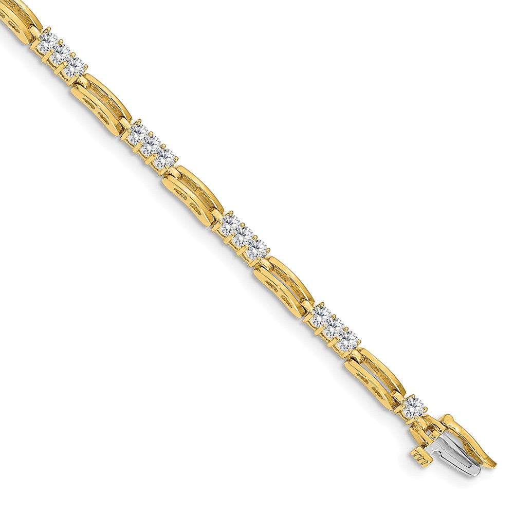 14k Yellow Gold 2.4mm Diamond Fancy Link Tennis Bracelet Mounting