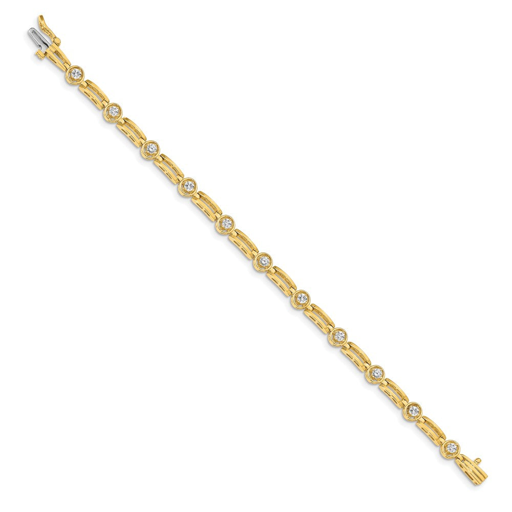14k Yellow Gold AAA Diamond Tennis Bracelet