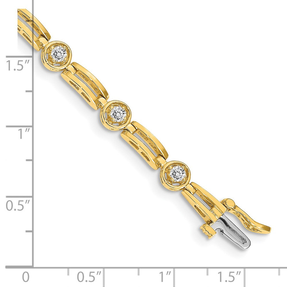 14k Yellow Gold AAA Diamond Tennis Bracelet