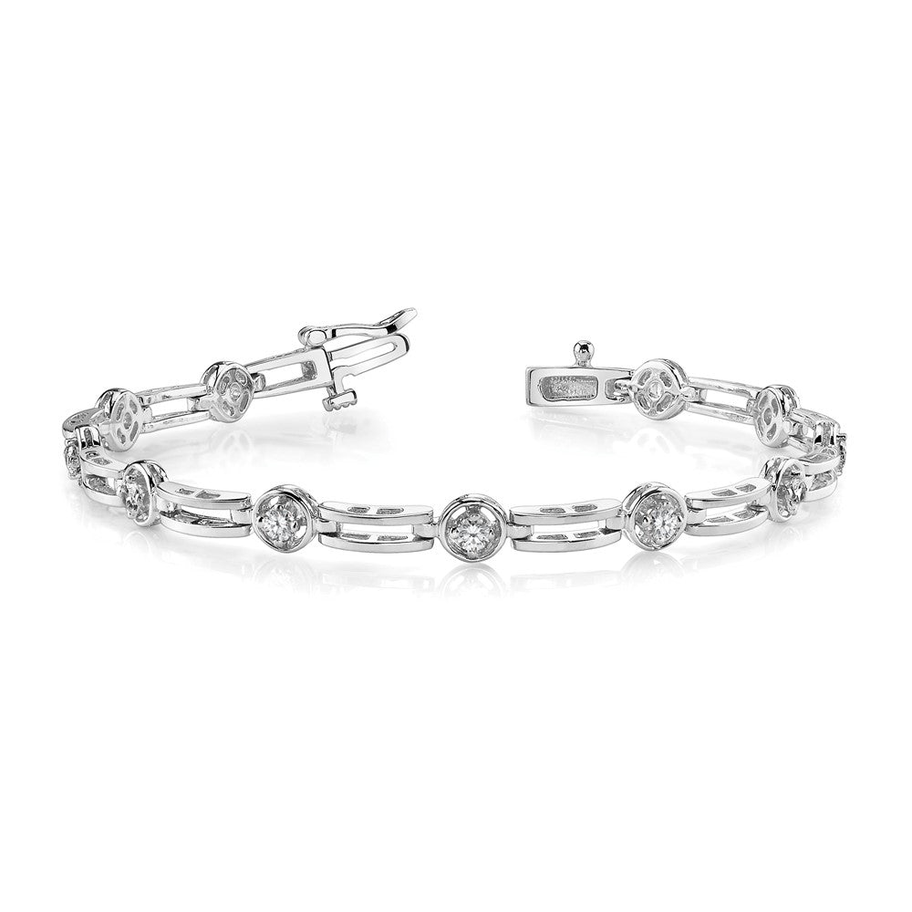 14k White Gold A Diamond Tennis Bracelet