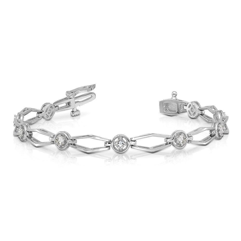 14k White Gold VS Diamond Fancy Bracelet