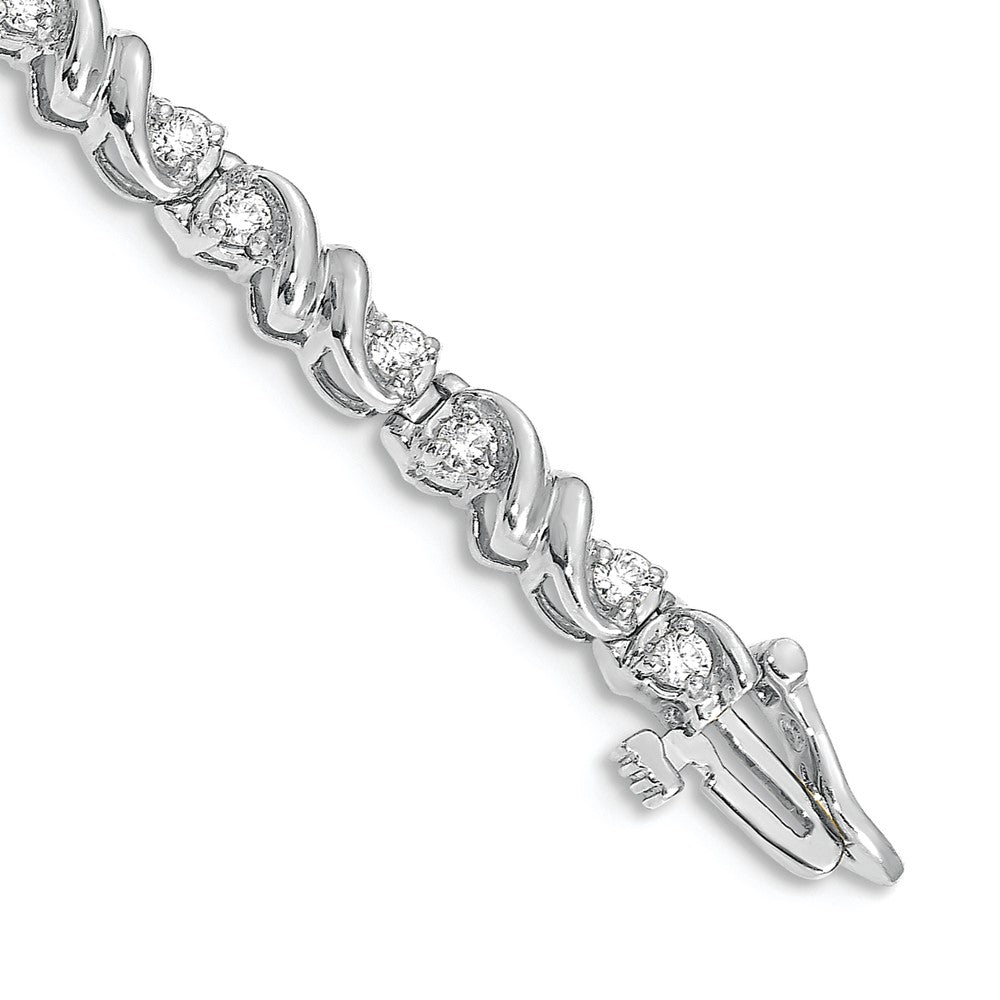 14k White Gold A Diamond Tennis Bracelet