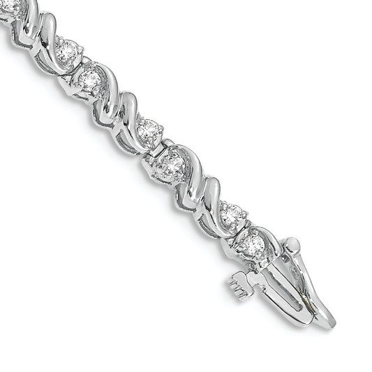 14k White Gold A Diamond Tennis Bracelet