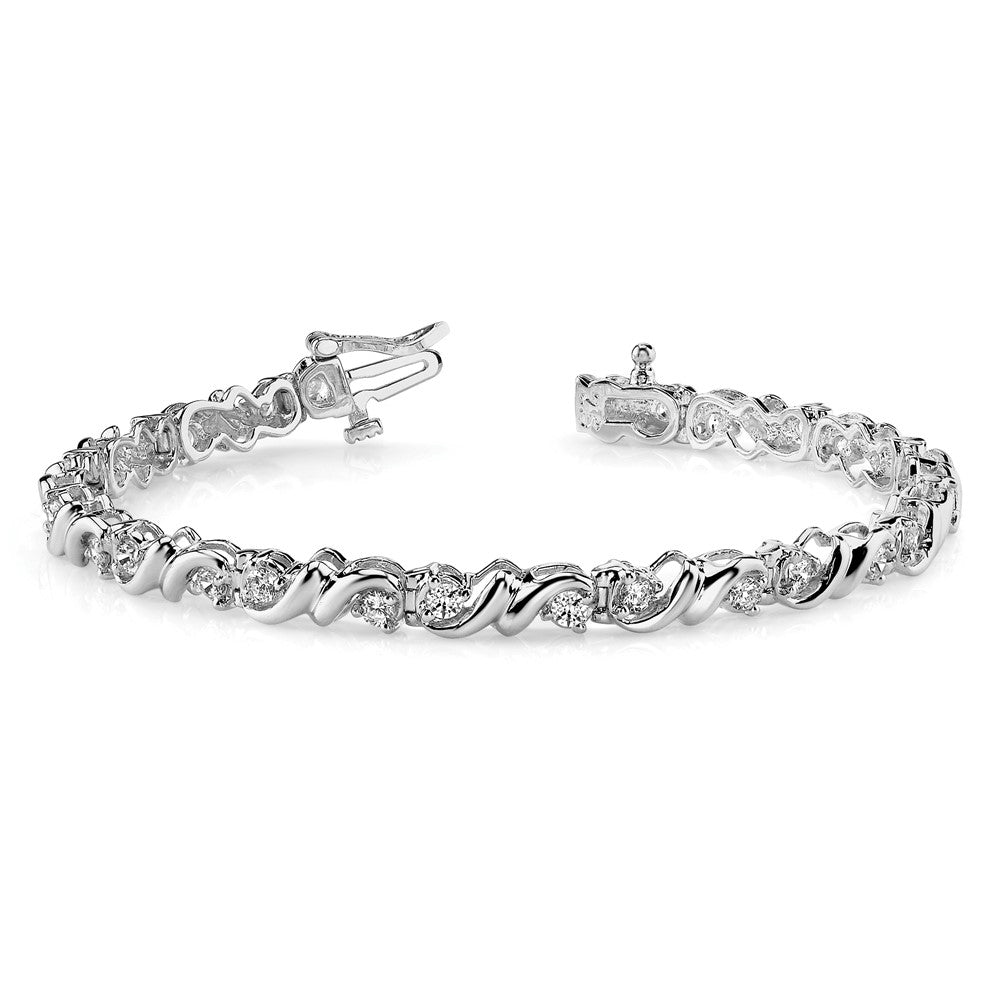 14k White Gold AAA Diamond tennis bracelet