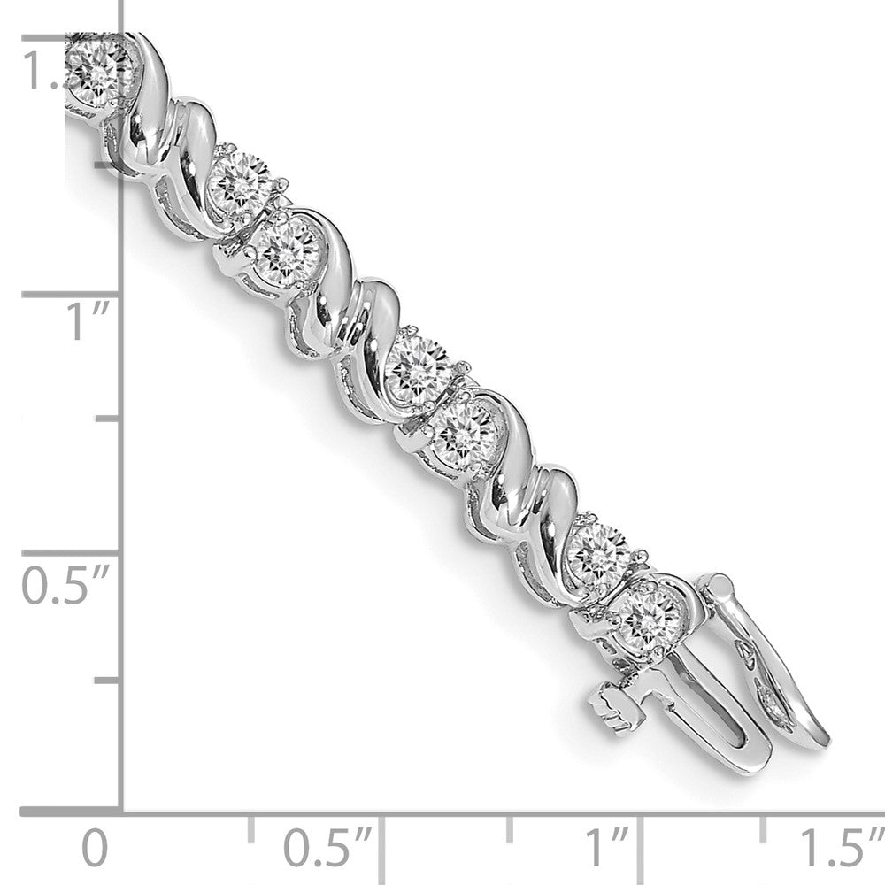 14k White Gold A Diamond Tennis Bracelet