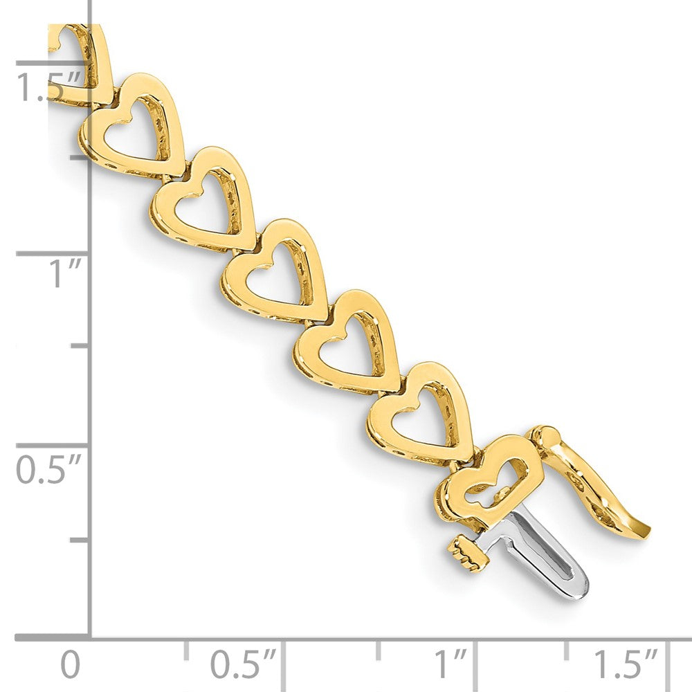 14k Holds 25 Stones up to 2.75mm Heart-Shaped Add-A-Dia. Bracelet