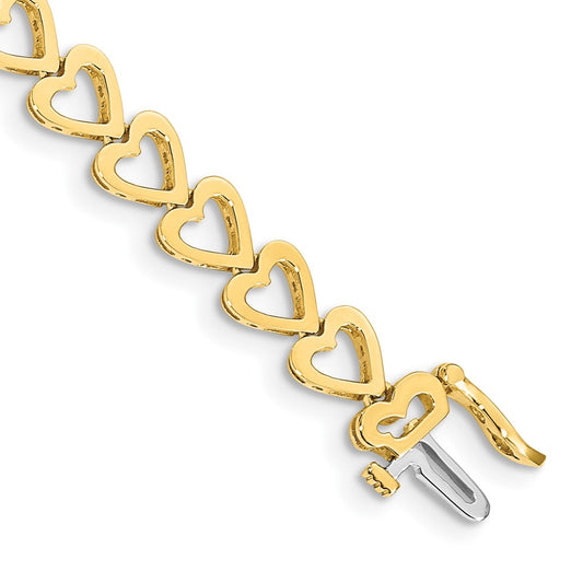 14k Holds 25 Stones up to 2.75mm Heart-Shaped Add-A-Dia. Bracelet