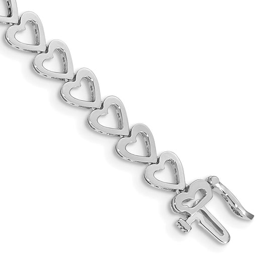 14k WG Holds 24 Stones up to 2.75mm Heart-Shaped Add-A-Dia. Bracelet